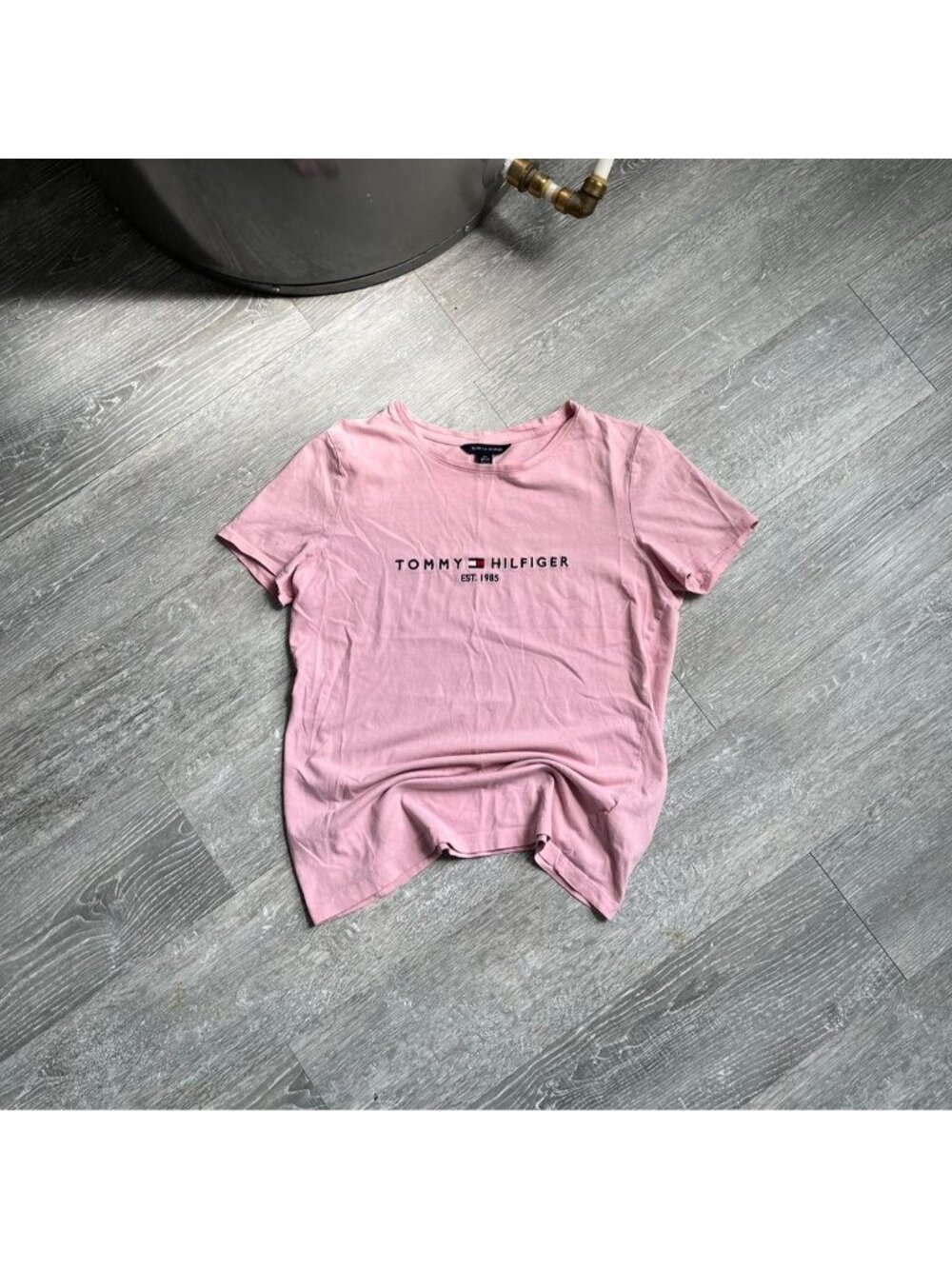 Pink / Black Tommy Hilfiger Embroidered Baby Tee / T-Shirt